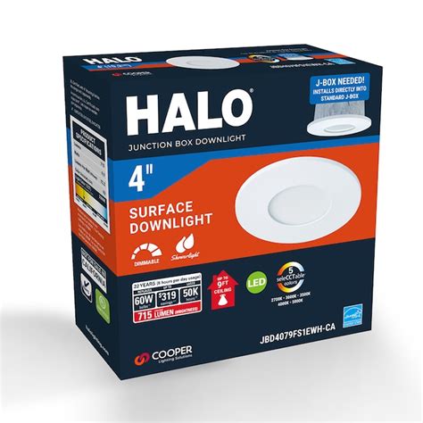 junction box rated led lights at lowe's|HALO JBD Series White 4.